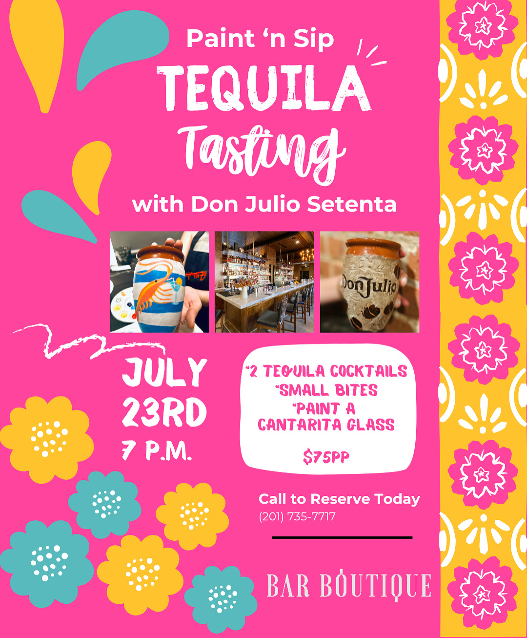 Flyer Noche Mexicana Llamativo Rosa (4 x 6 in) (Instagram Post (4:5)) - 1