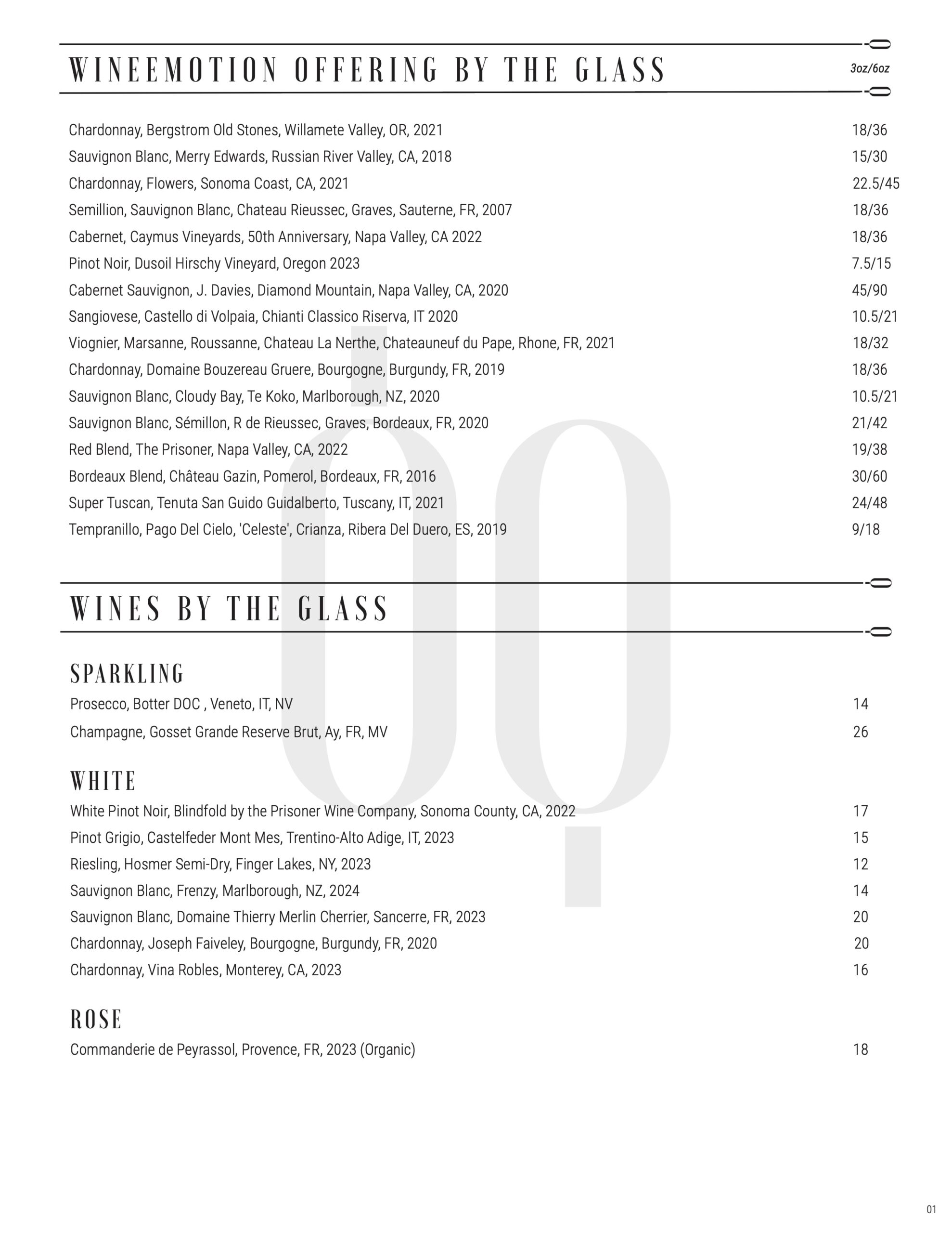 Bar Boutique - master wine list