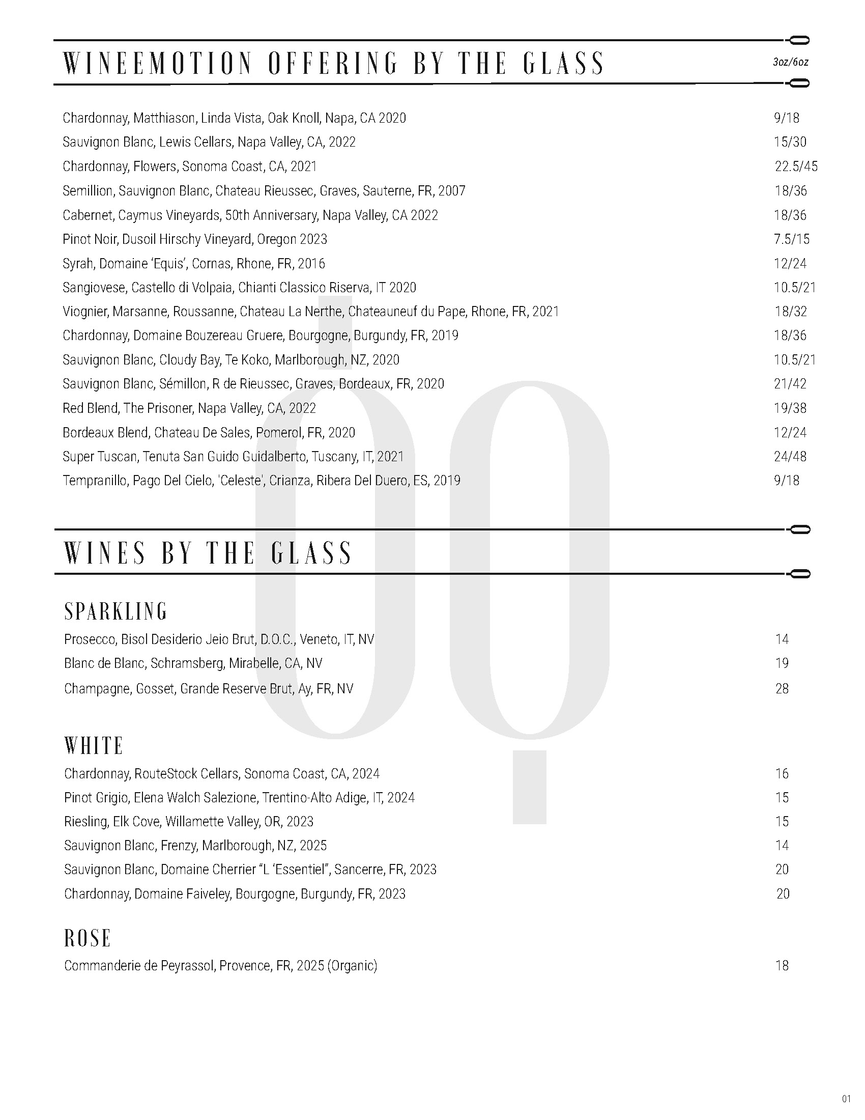 Bar Boutique - master wine list
